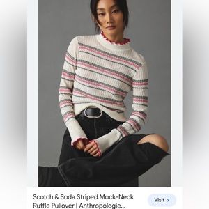 NWT Anthropologie Scotch & Soda fair isle mock neck ruffle sweater